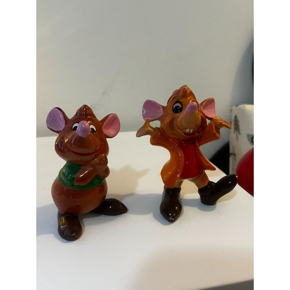 Vintage Walt Disney Productions Japan Cinderella Mouse Gus & Jaq Ceramic Figurin